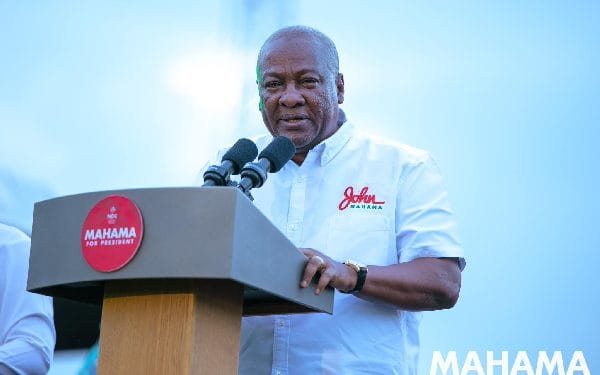 Mahama promises to resume work on Asesewa water project if elected