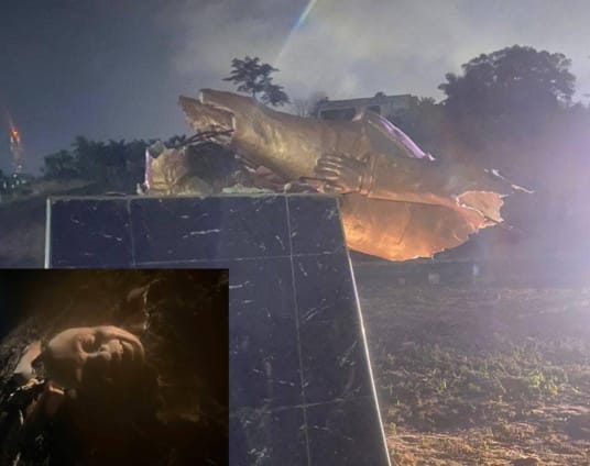 Statue of former President Akufo-Addo in Sekondi destroyed