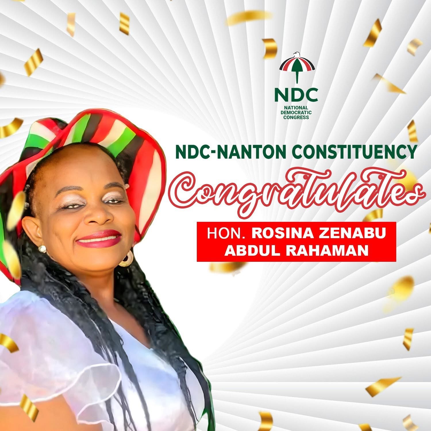 NDC in Nanton Congratulates Hon. Rozina Zenabu Abdul Rahaman on Her Nomination as DCE
