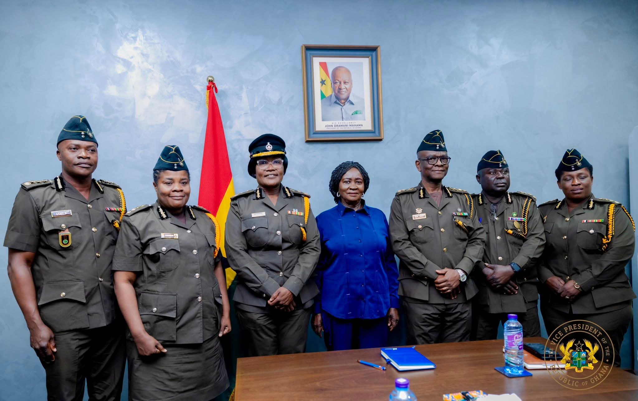 Veep Jane Naana Opoku-Agyemang meets Ghana prisons service leadership, pledges government’s support