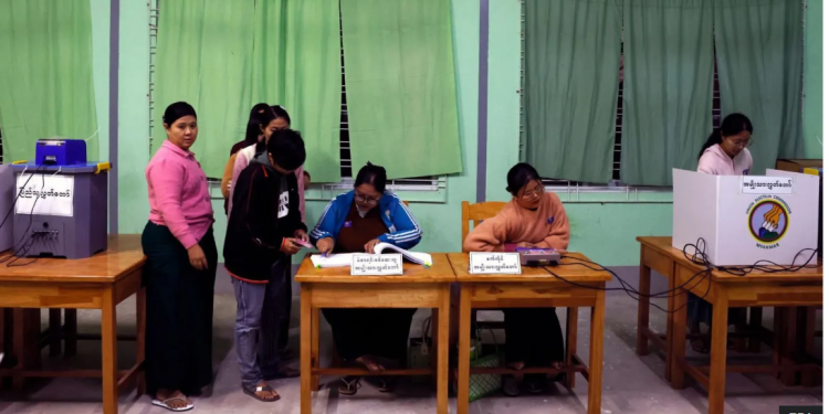 War-torn Myanmar voting in widely criticised ‘sham’ election