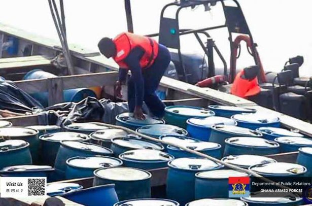 Navy seizes 162 fuel gallons, 32 barrels in Aflao anti-bunkering operation