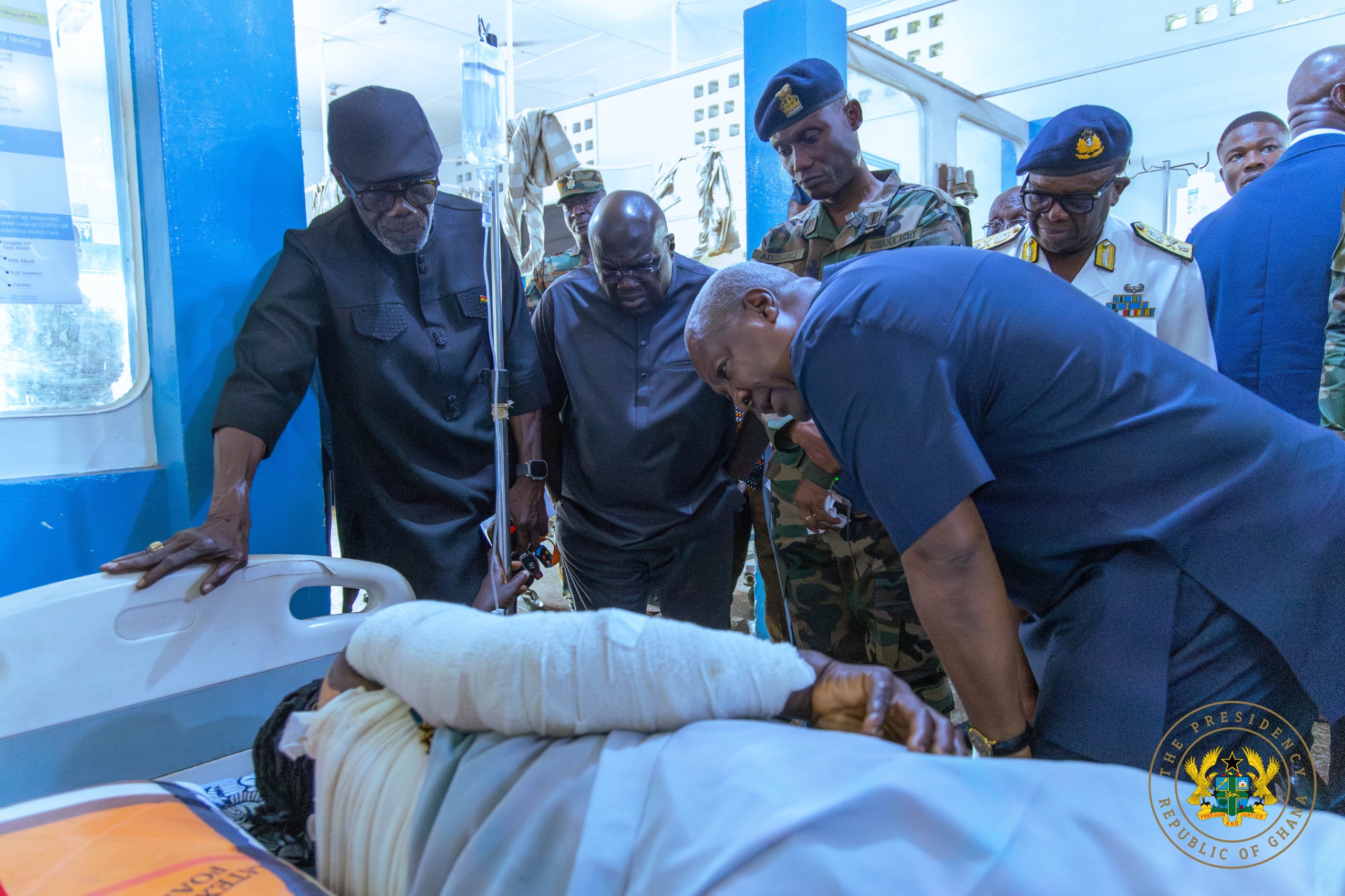 President Mahama visits 2 survivors of Burkina Faso terrorist attack transferred to 37 Military Hospital