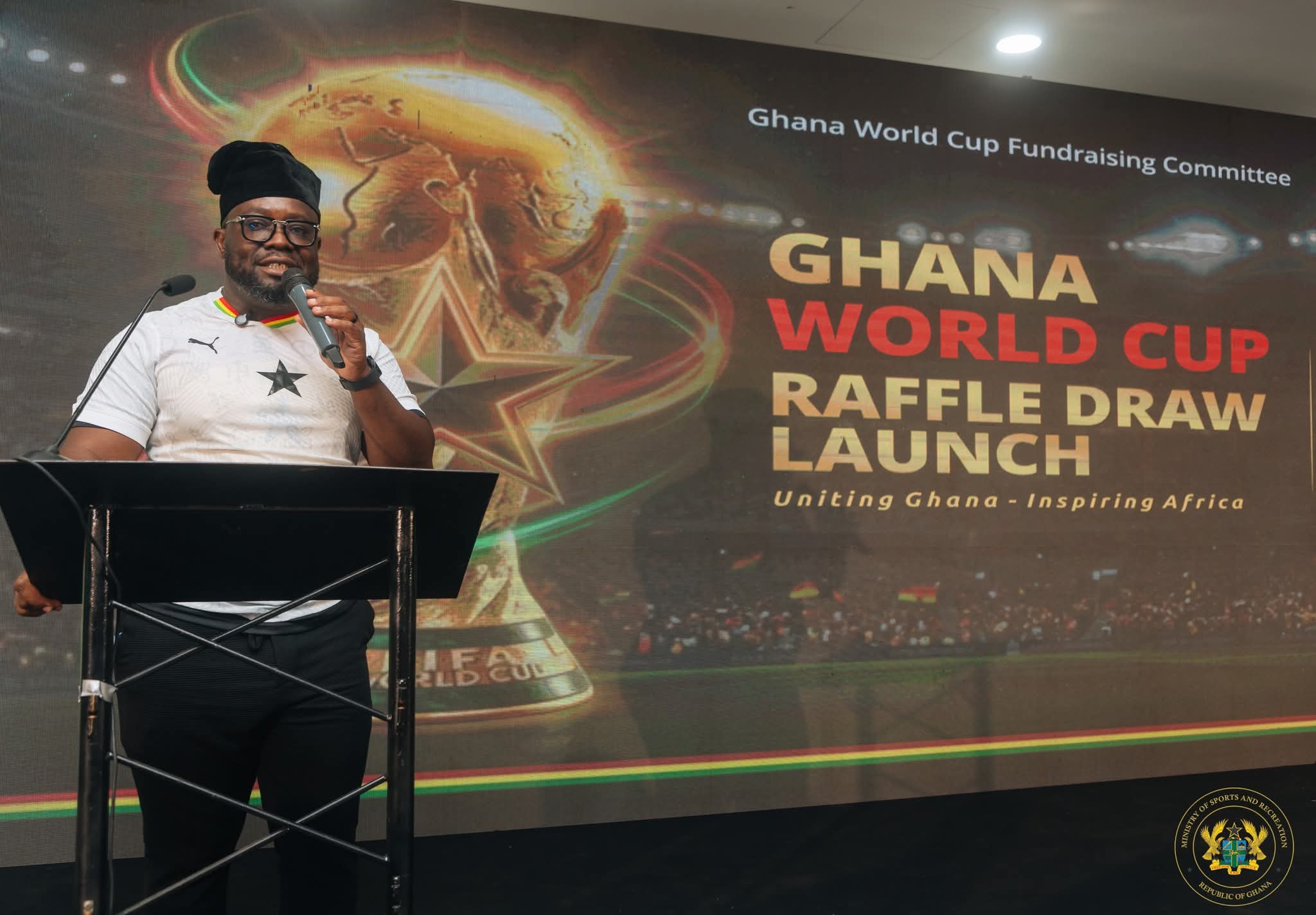 SPORTS MINISTER LAUNCHES NATIONAL WORLD CUP RAFFLE TO SUPPORT BLACK STARS' QUEST FOR GLORY