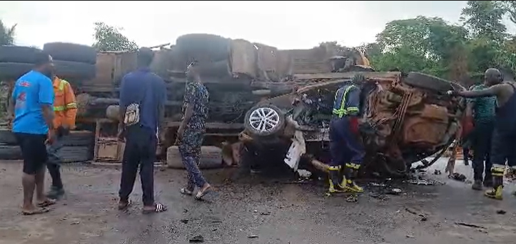Two dead, two critically injured in Santasi Apire Tipper Truck crash