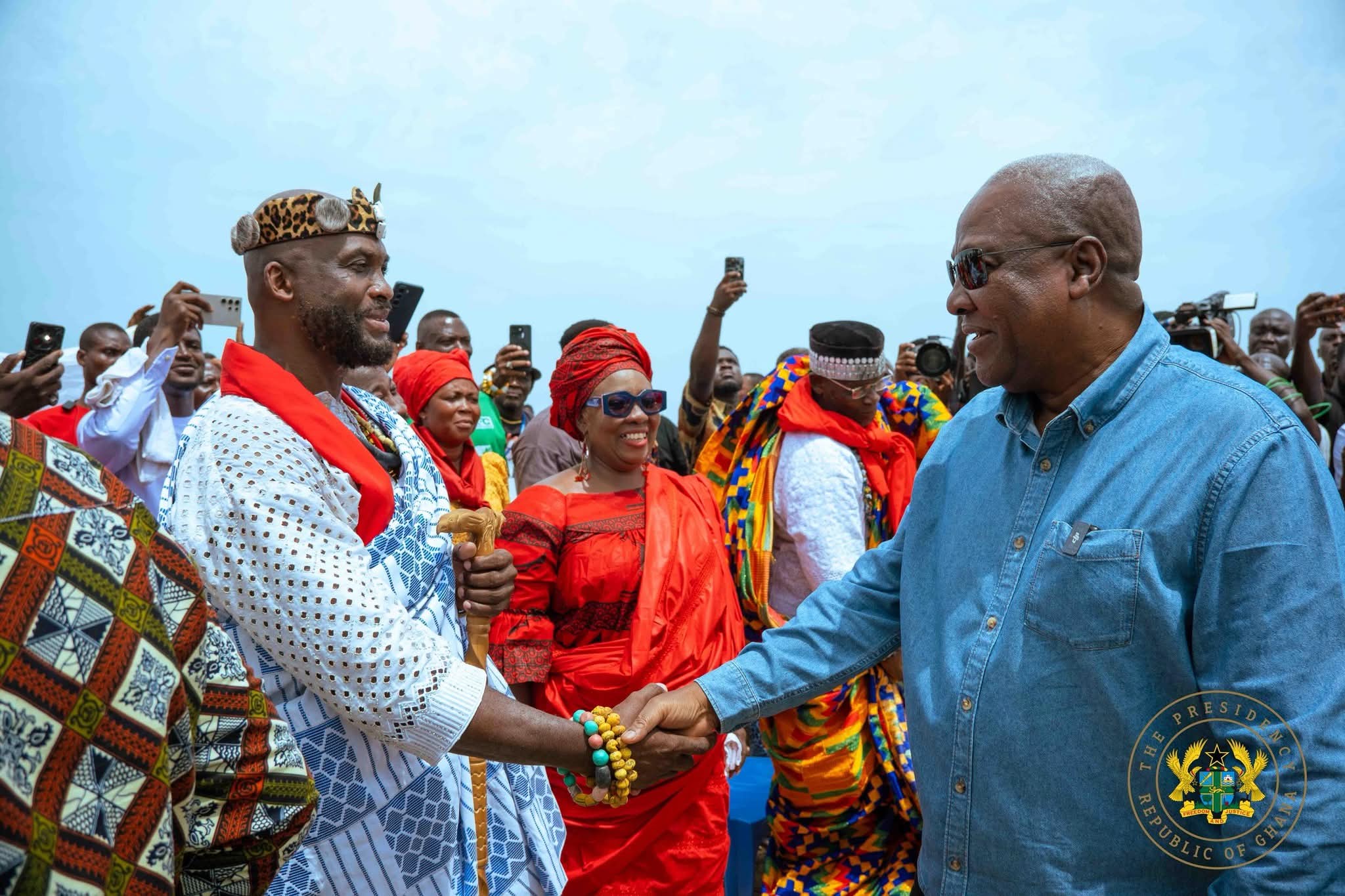 Prez Mahama Inspects Tidal Wave Damage in Volta Region, Pledges Coastal Protection