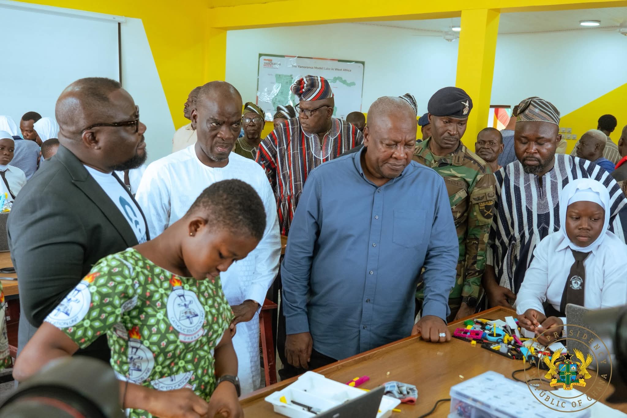 Prez Mahama Commissions ICT Centre in Damongo, Pushes Hands-On STEM Education
