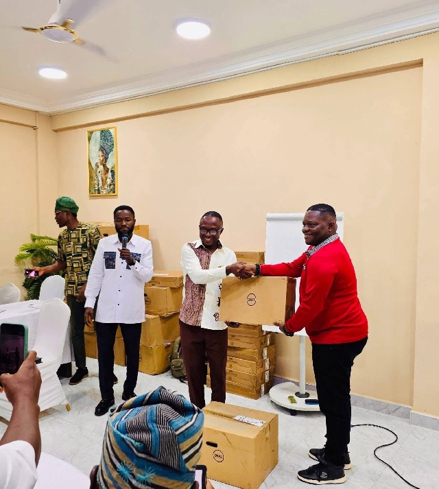 Joyce Bawah Mogtari donates 15 dell computers to NDC Communications Bureau in North East Region